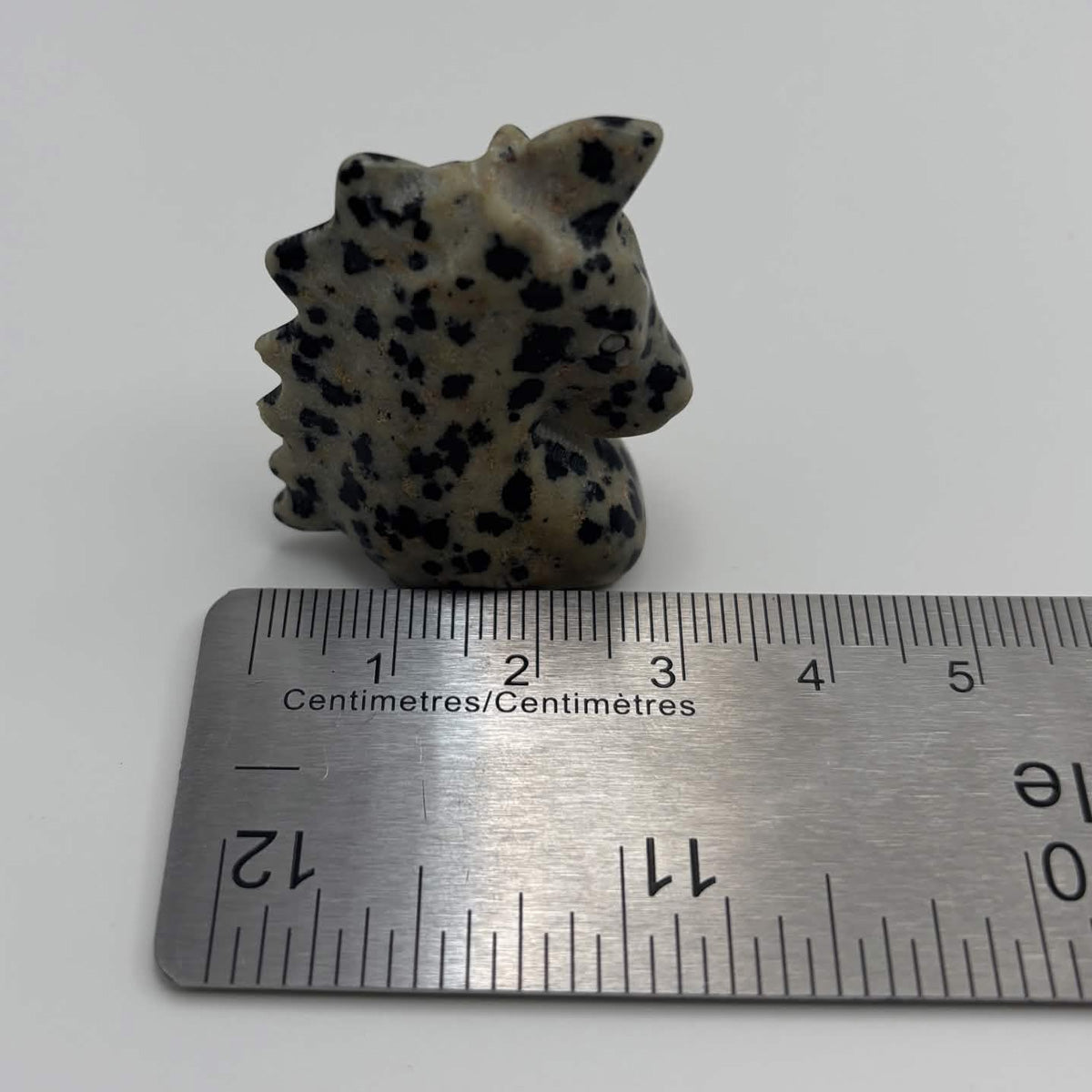 Polished Dalmatian Jasper Unicorn Head