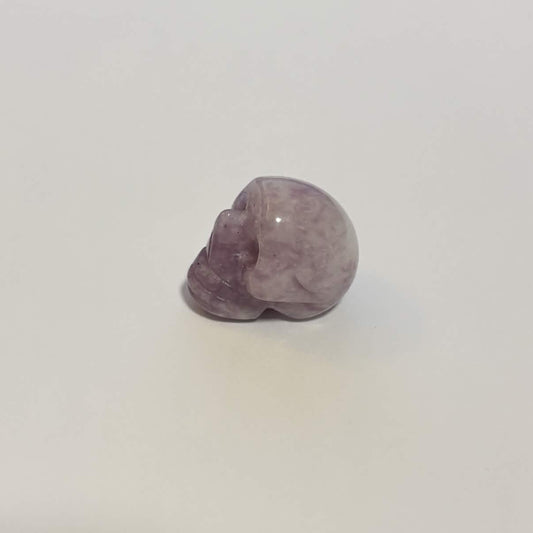 Lepidolite Mini Skull Carving – Natural Polished Crystal Stone (CR-SK10)