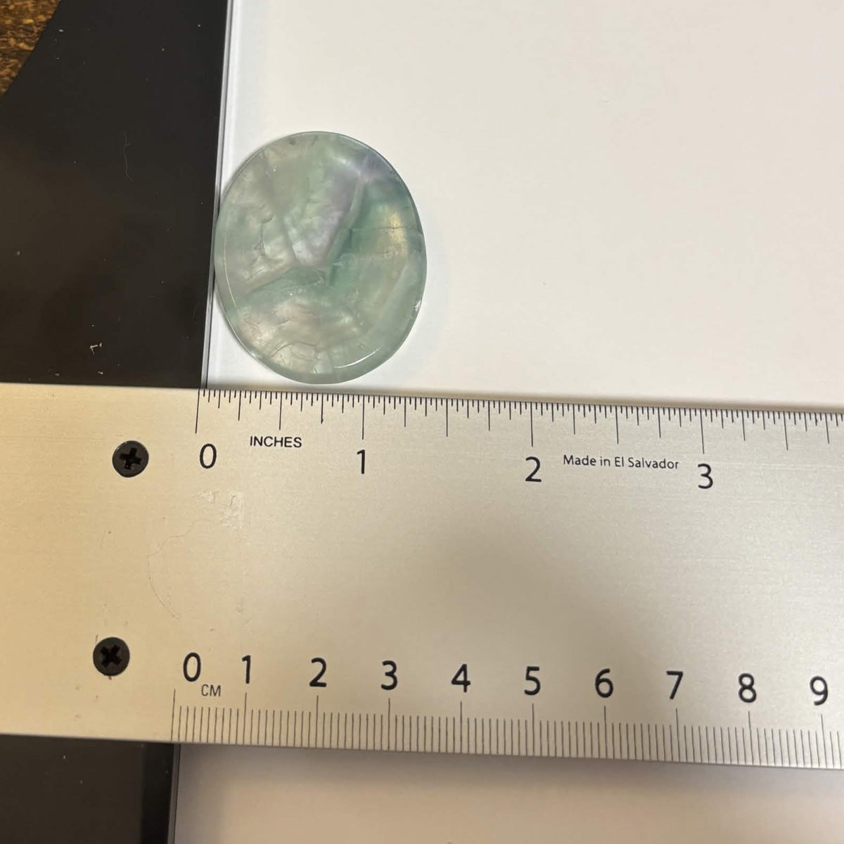 Green & Purple Fluorite Oval Worry Stone – Natural Crystal Stone (CR-WS5)