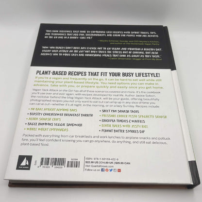 Vegan Yack Attack On the Go! by Jackie Sobon — 2018 Hardcover Vegan Cookbook