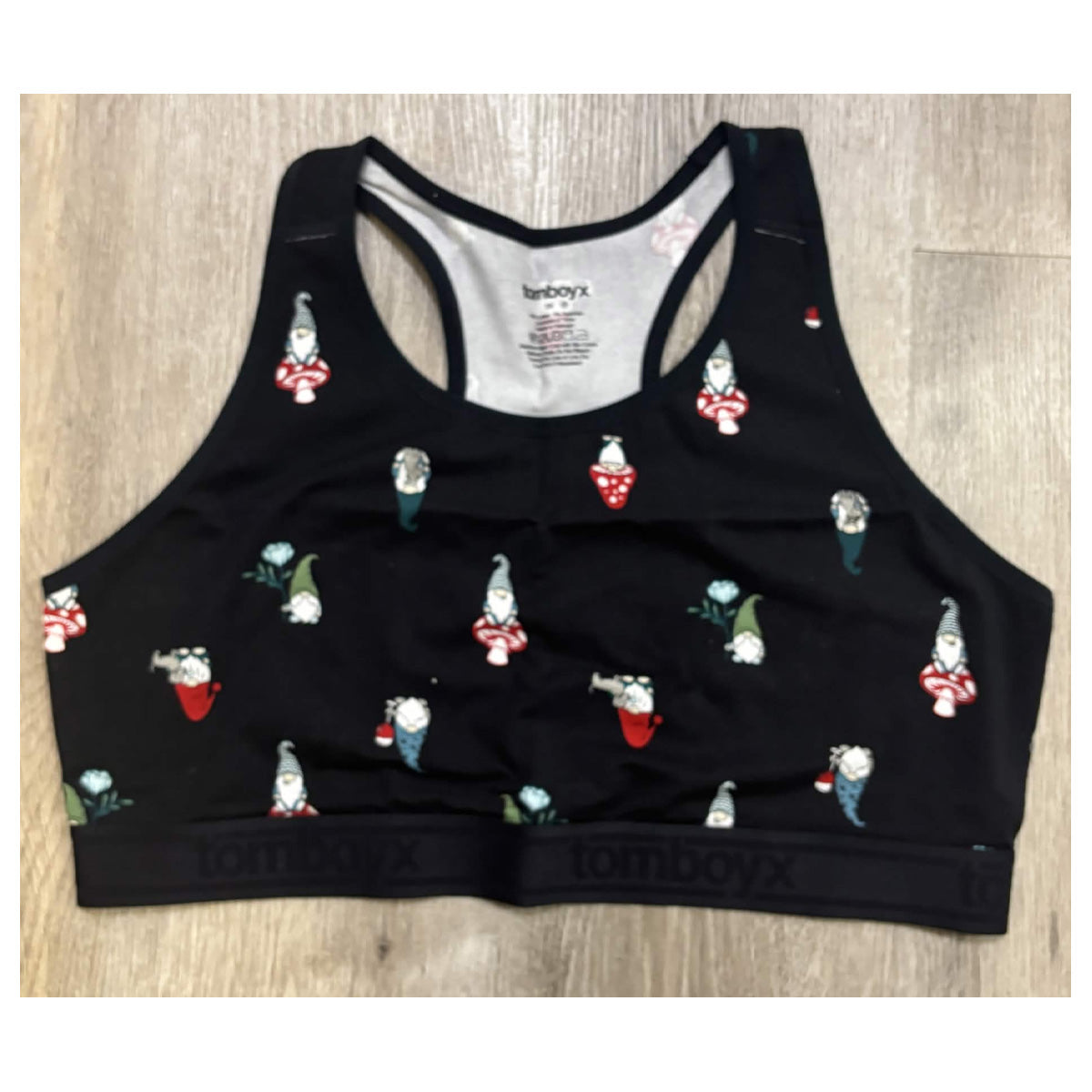 TomboyX Racerback Soft Bra 3X — Gnome & Mushroom Print | New Unworn