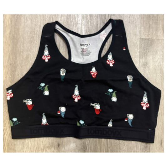 TomboyX Racerback Soft Bra 3X — Gnome & Mushroom Print | New Unworn