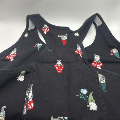 TomboyX Racerback Soft Bra 3X — Gnome & Mushroom Print | New Unworn