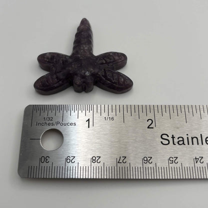 Lepidolite Dragonfly Carving – Natural Purple Crystal