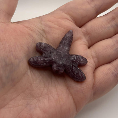 Lepidolite Dragonfly Carving – Natural Purple Crystal