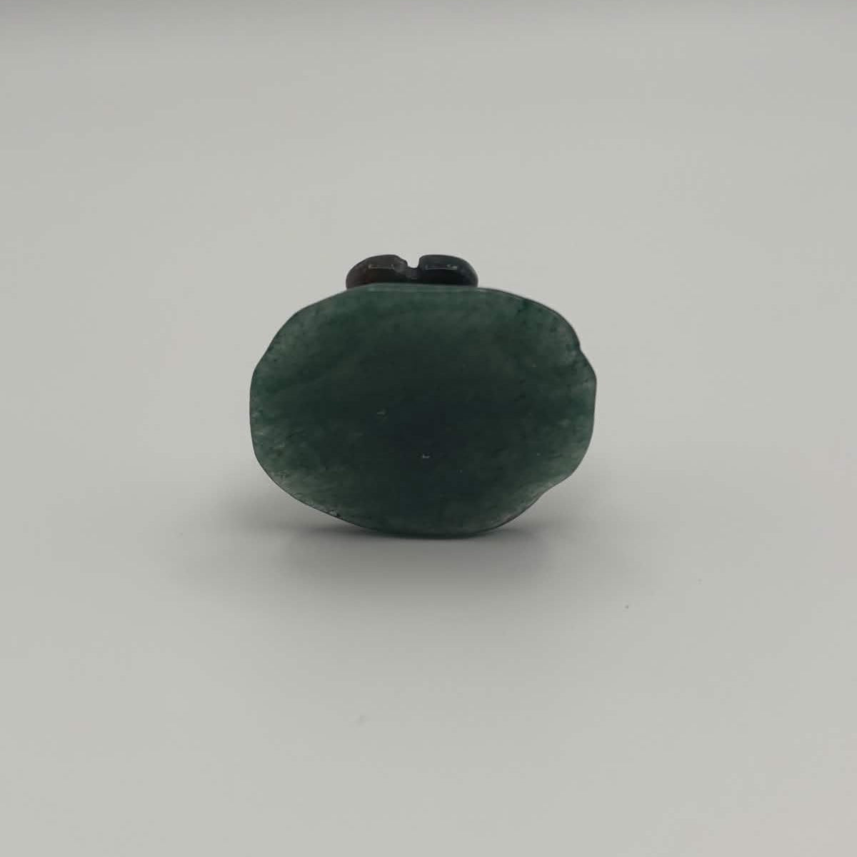 Moss Agate Dragonfly on Green Aventurine Leaf – Natural Stone Carving (CR-DF11)