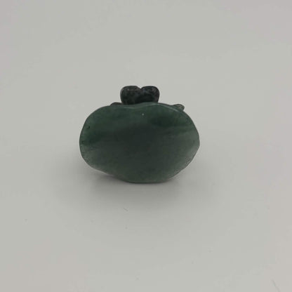 Moss Agate Dragonfly on Green Aventurine Leaf – Natural Stone Carving (CR-DF12)