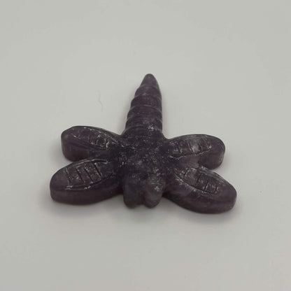 Lepidolite Dragonfly Carving – Natural Purple Crystal (CR-DF4)