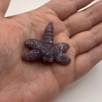 Lepidolite Dragonfly Carving – Natural Purple Crystal (CR-DF4)