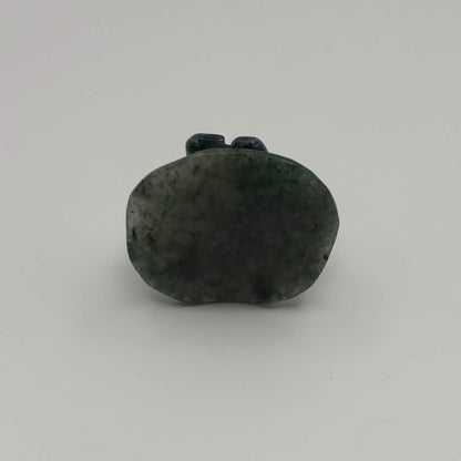 Moss Agate Dragonfly on Green Aventurine Leaf – Natural Stone Carving (CR-DF5)