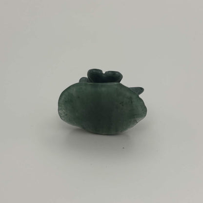 Moss Agate Dragonfly on Green Aventurine Leaf – Natural Stone Carving (CR-DF7)
