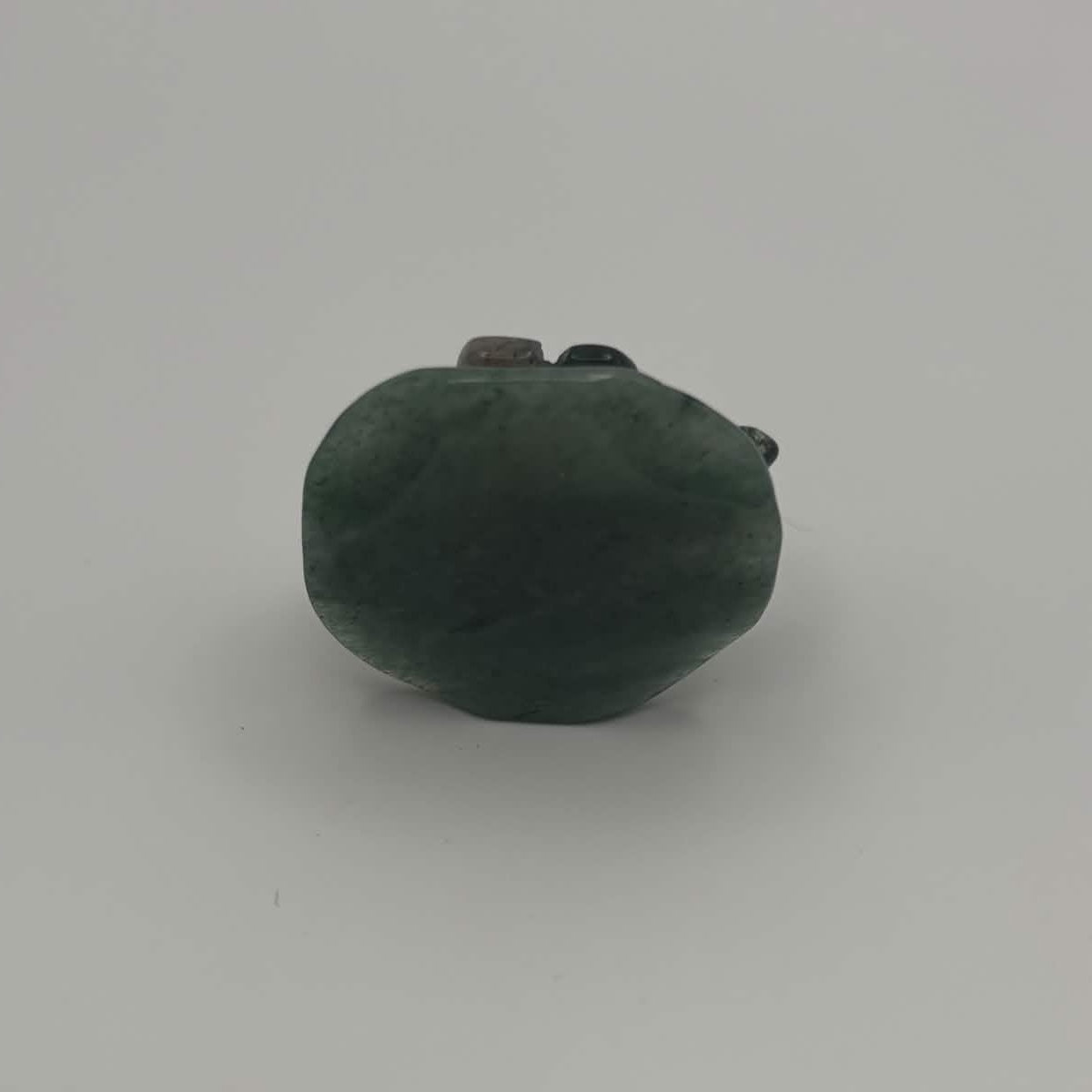 Moss Agate Dragonfly on Green Aventurine Leaf – Natural Stone Carving (CR-DF9)