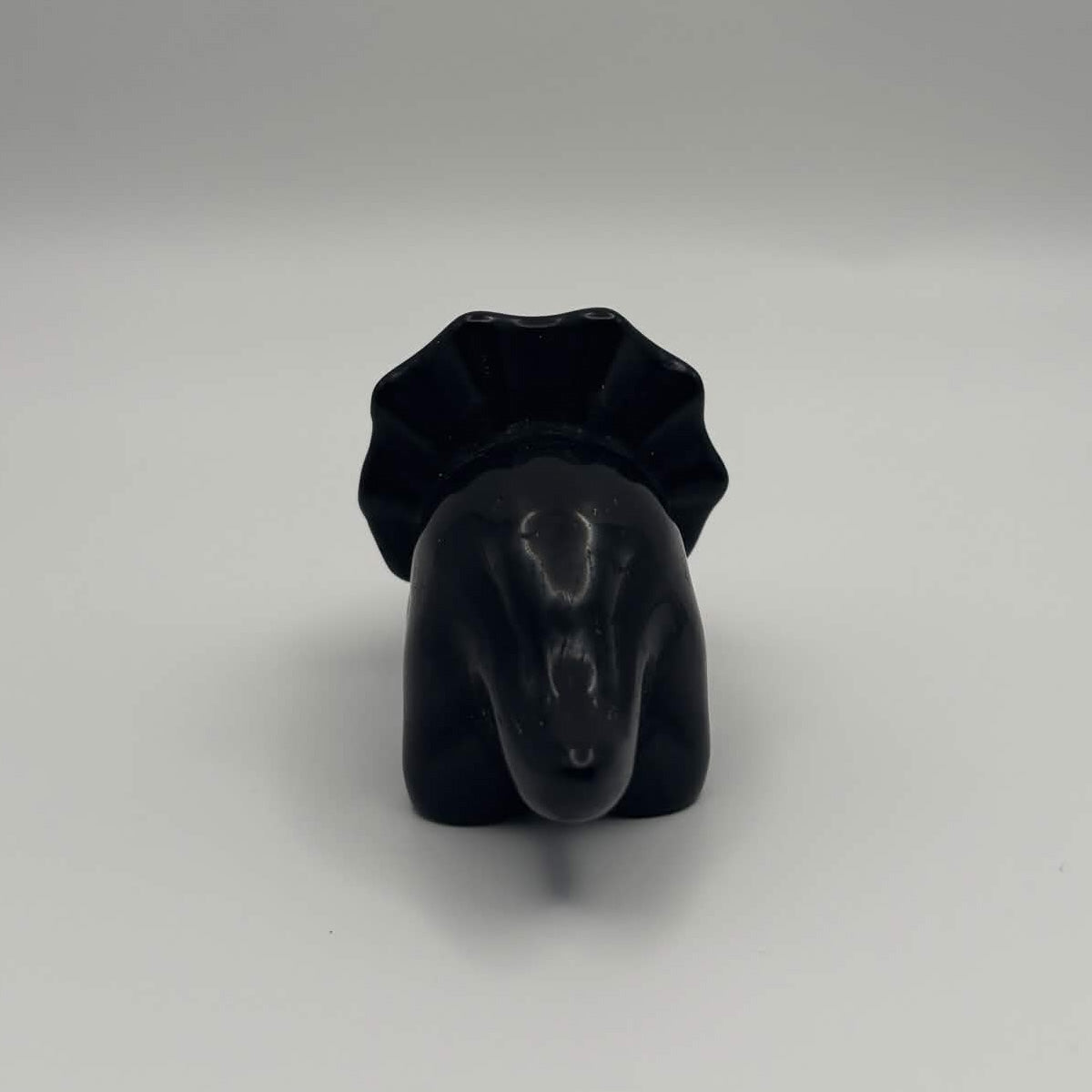 Polished Black Obsidian Triceratops