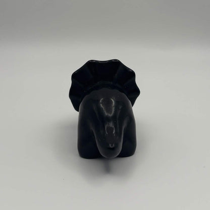 Polished Black Obsidian Triceratops