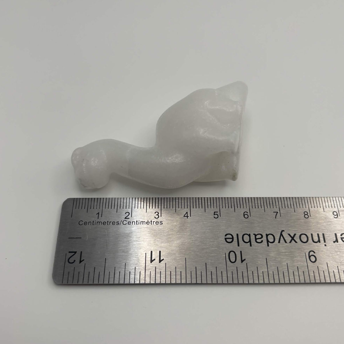 Satin Polished White Calcite Sauropod