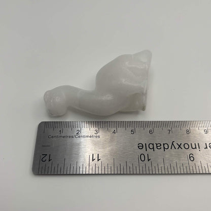 Satin Polished White Calcite Sauropod