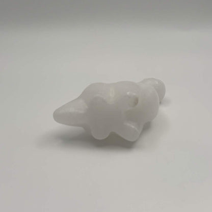 Satin Polished White Calcite Sauropod
