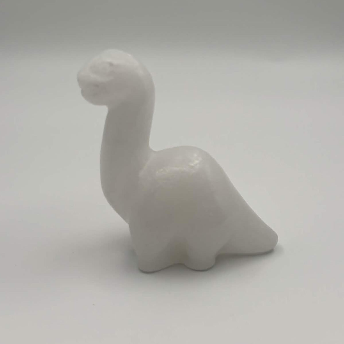 Satin Polished White Calcite Sauropod