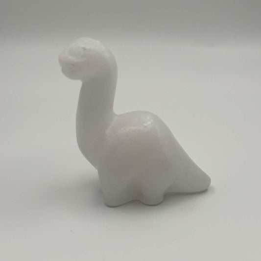 Satin Polished White Calcite Sauropod