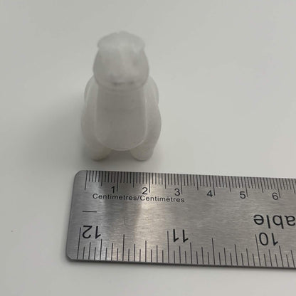 Satin Polished White Calcite Sauropod