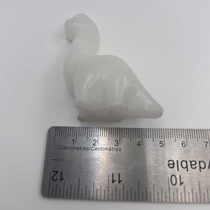 Satin Polished White Calcite Sauropod