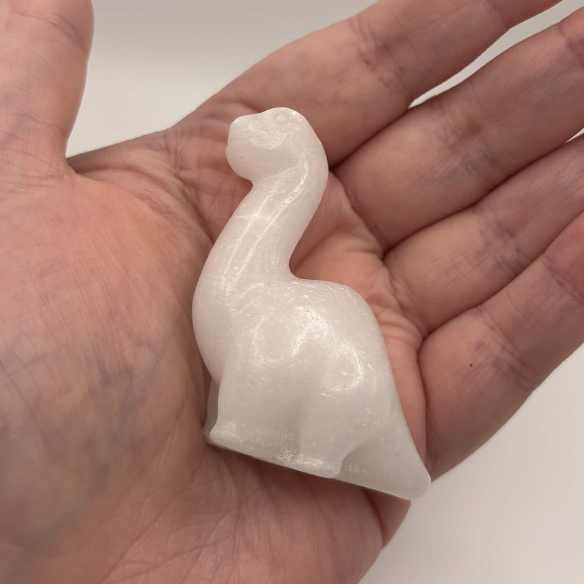 Satin Polished White Calcite Sauropod