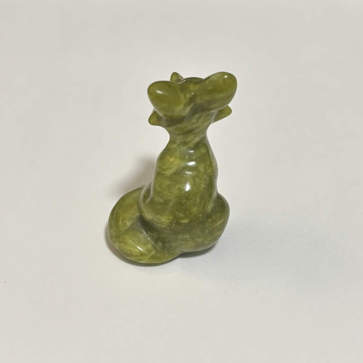 Tree Jasper Sitting Fox Carving – Natural Polished Crystal Stone