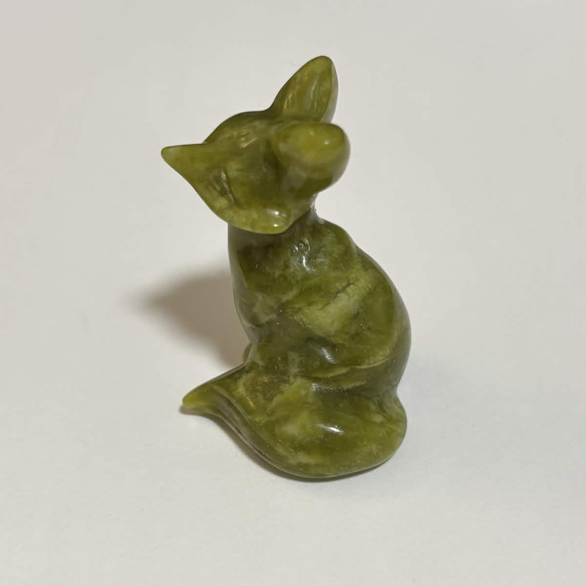 Tree Jasper Sitting Fox Carving – Natural Polished Crystal Stone (CR-FX5)