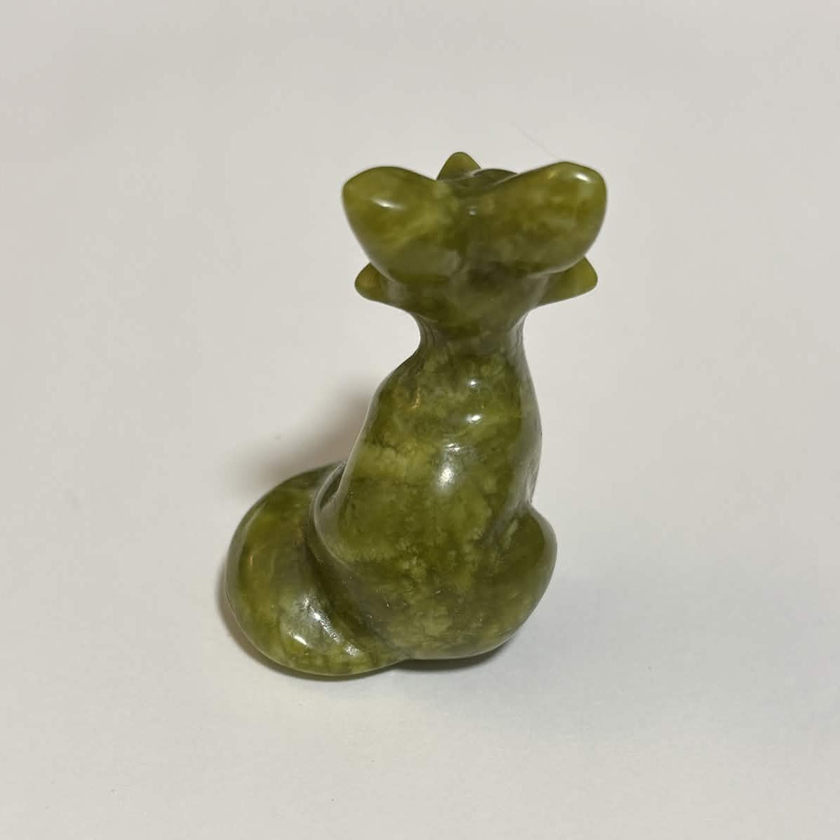 Tree Jasper Sitting Fox Carving – Natural Polished Crystal Stone (CR-FX5)