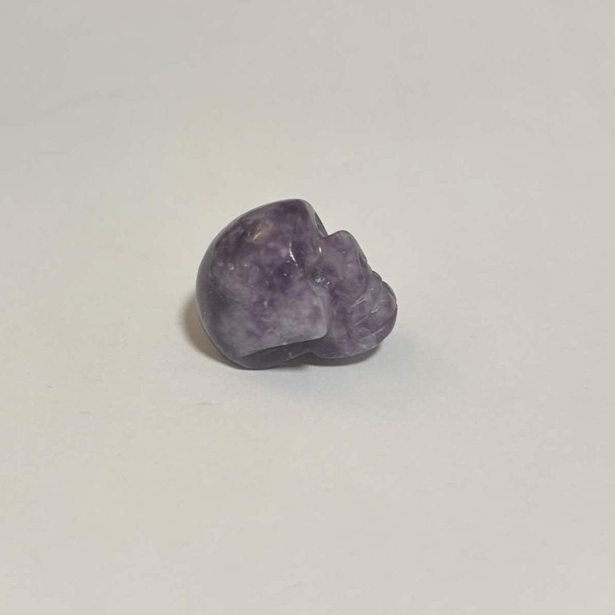 Lepidolite Mini Skull Carving – Natural Polished Crystal Stone (CR-SK1)