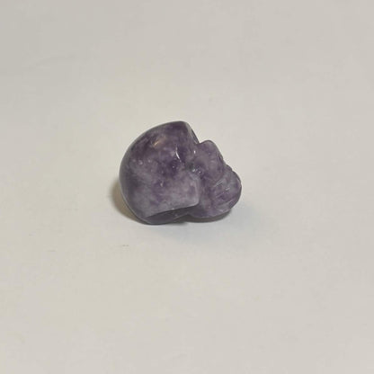 Lepidolite Mini Skull Carving – Natural Polished Crystal Stone (CR-SK1)