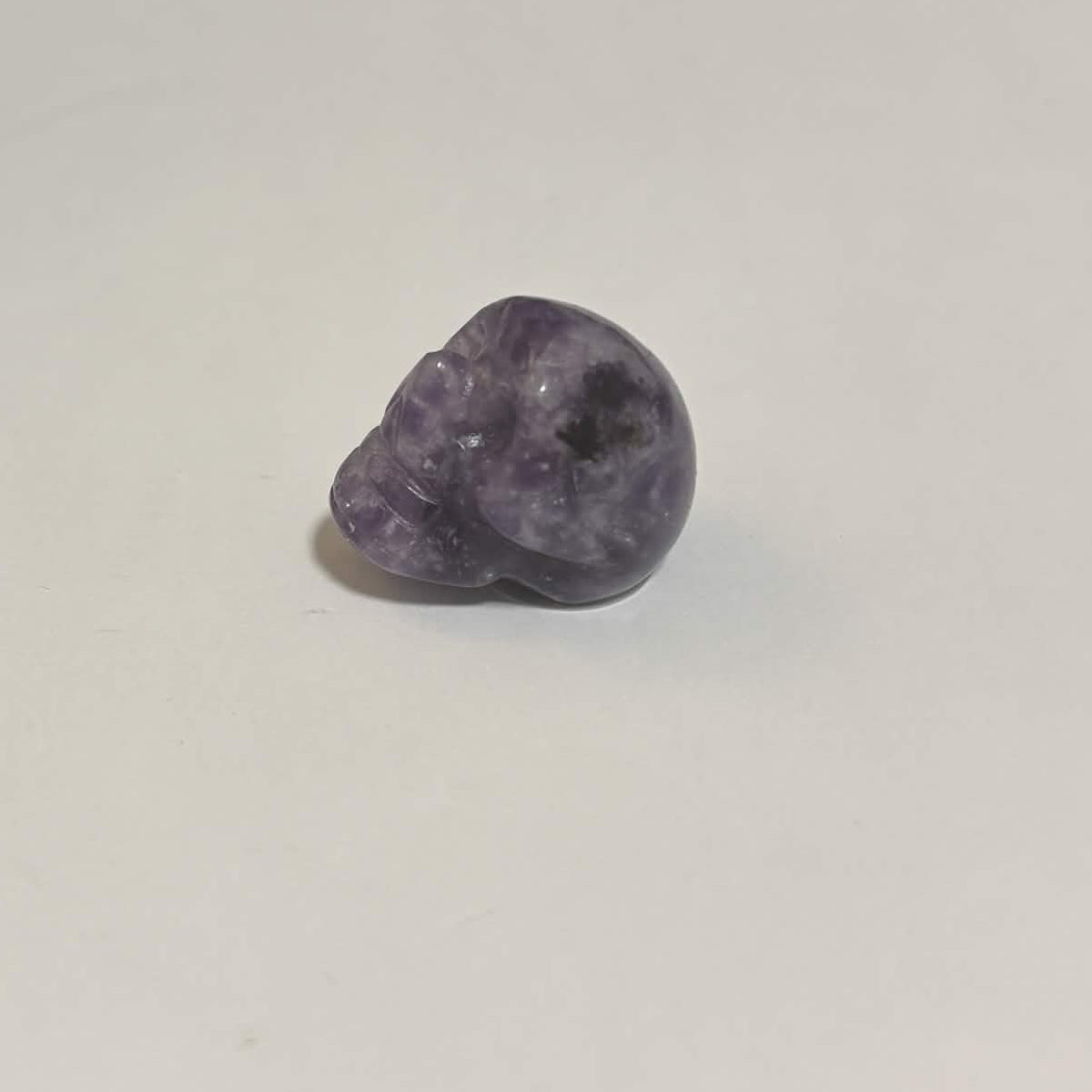 Lepidolite Mini Skull Carving – Natural Polished Crystal Stone (CR-SK1)