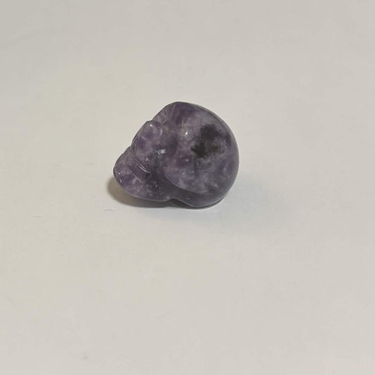 Lepidolite Mini Skull Carving – Natural Polished Crystal Stone (CR-SK1)