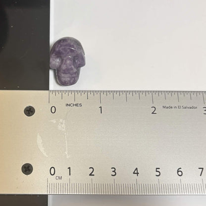 Lepidolite Mini Skull Carving – Natural Polished Crystal Stone (CR-SK1)