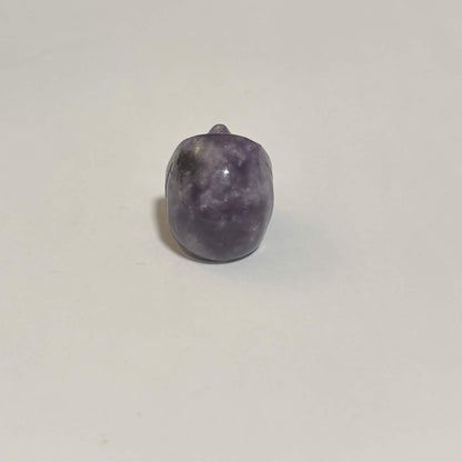Lepidolite Mini Skull Carving – Natural Polished Crystal Stone (CR-SK1)