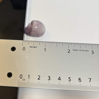 Lepidolite Mini Skull Carving – Natural Polished Crystal Stone (CR-SK10)