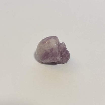 Lepidolite Mini Skull Carving – Natural Polished Crystal Stone (CR-SK10)