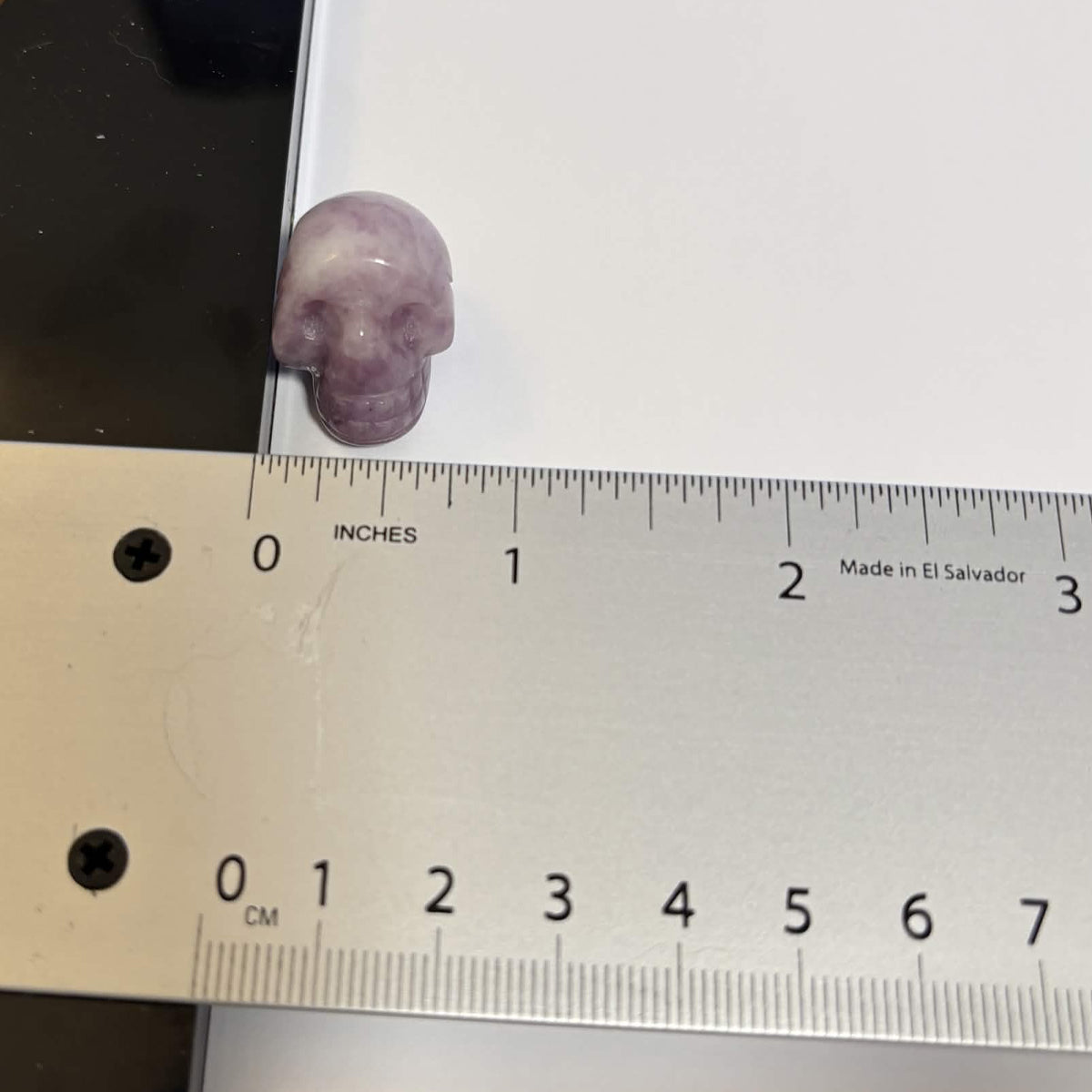 Lepidolite Mini Skull Carving – Natural Polished Crystal Stone (CR-SK10)