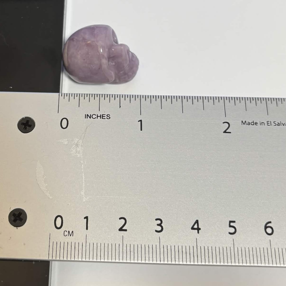 Lepidolite Mini Skull Carving – Natural Polished Crystal Stone (CR-SK2)