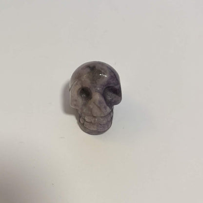 Lepidolite Mini Skull Carving – Natural Polished Crystal Stone (CR-SK3)