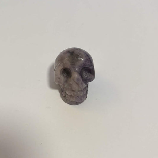 Lepidolite Mini Skull Carving – Natural Polished Crystal Stone (CR-SK3)