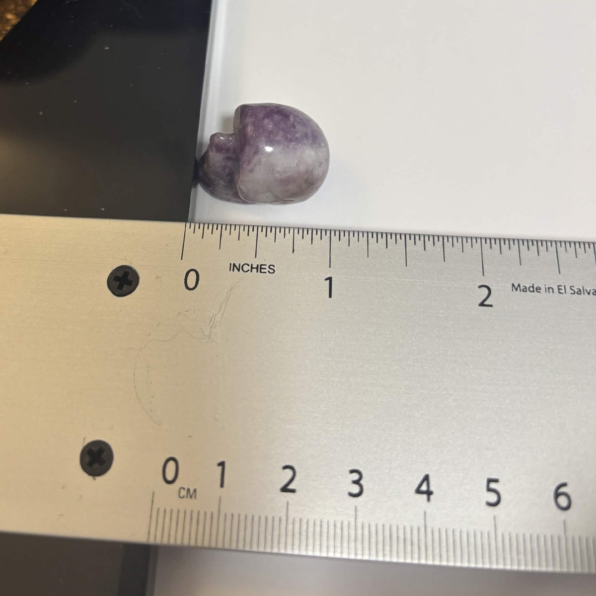 Lepidolite Mini Skull Carving – Natural Polished Crystal Stone (CR-SK5)