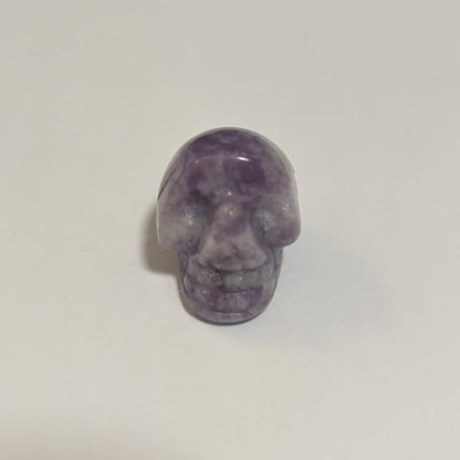 Lepidolite Mini Skull Carving – Natural Polished Crystal Stone (CR-SK5)
