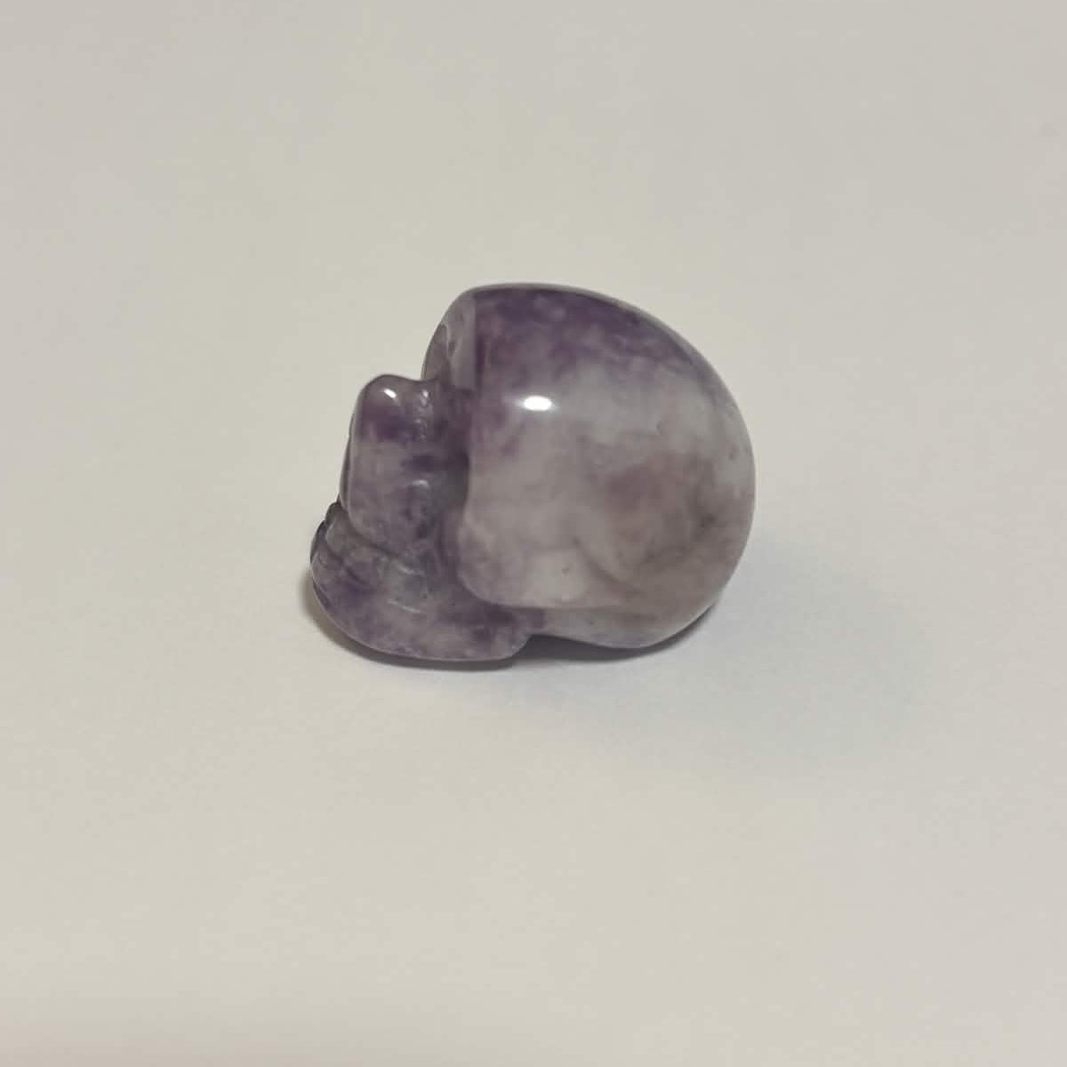 Lepidolite Mini Skull Carving – Natural Polished Crystal Stone (CR-SK5)