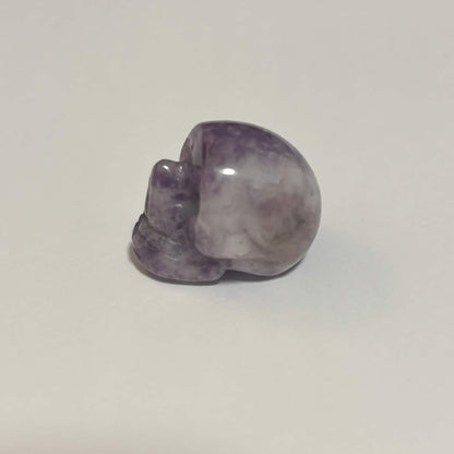 Lepidolite Mini Skull Carving – Natural Polished Crystal Stone (CR-SK5)