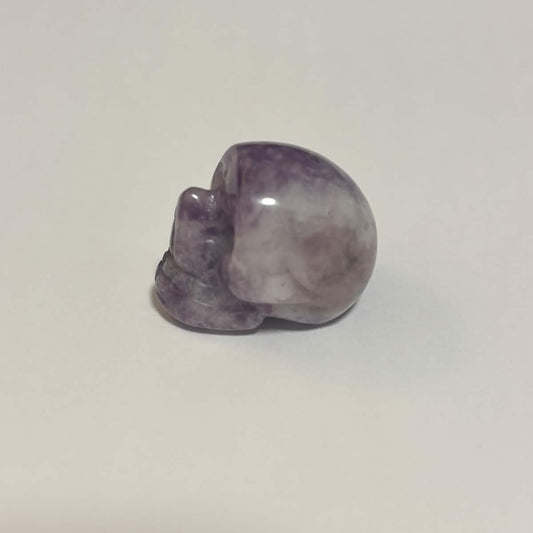 Lepidolite Mini Skull Carving – Natural Polished Crystal Stone (CR-SK5)