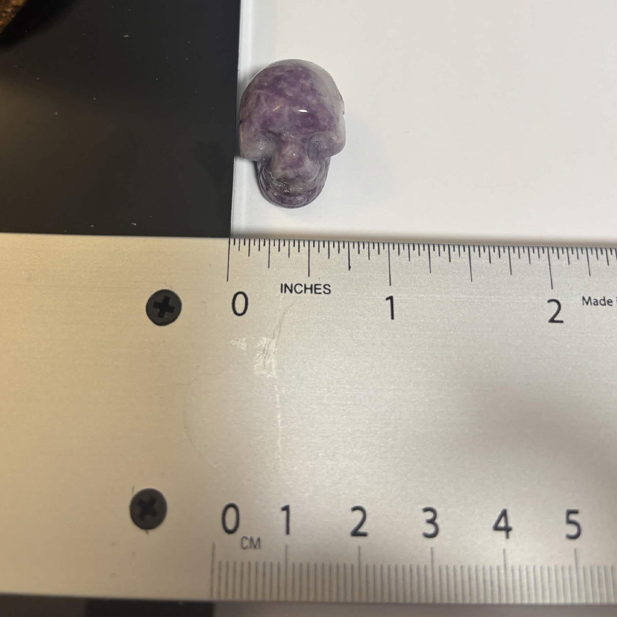 Lepidolite Mini Skull Carving – Natural Polished Crystal Stone (CR-SK5)