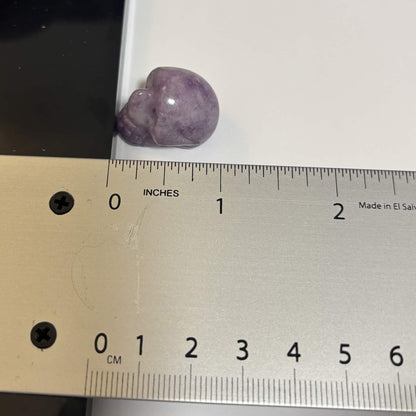 Lepidolite Mini Skull Carving – Natural Polished Crystal Stone (CR-SK6)