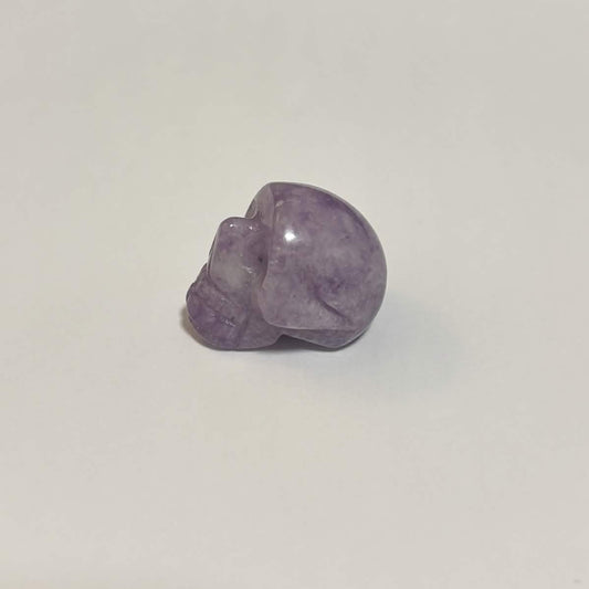 Lepidolite Mini Skull Carving – Natural Polished Crystal Stone (CR-SK6)