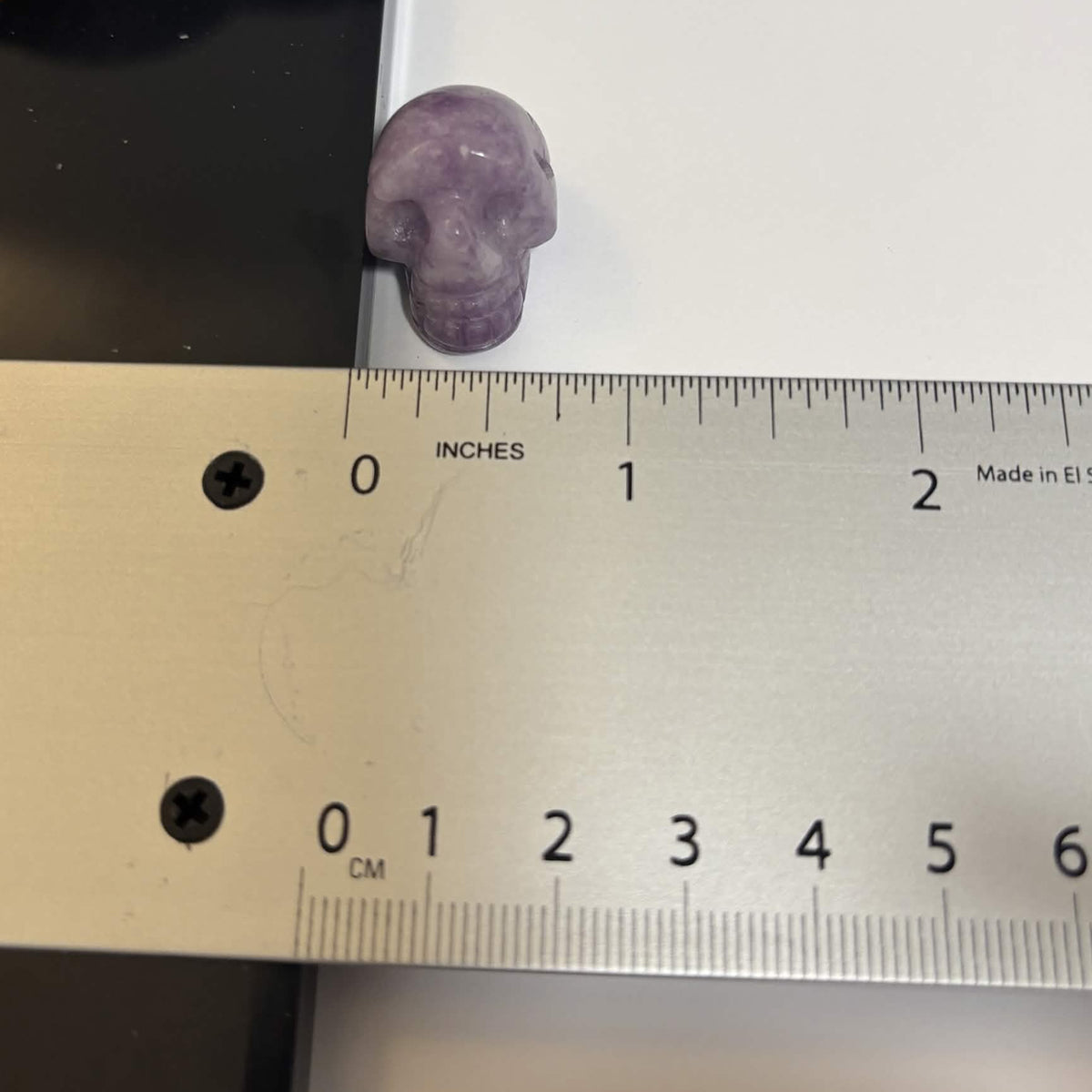 Lepidolite Mini Skull Carving – Natural Polished Crystal Stone (CR-SK6)